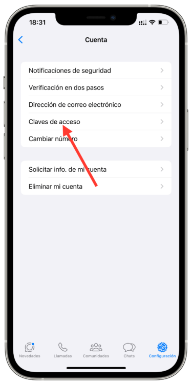 clave de acceso en WhatsApp clave de acceso en WhatsApp