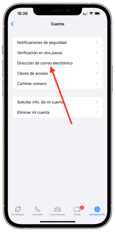correo electrónico a WhatsApp correo electrónico a WhatsApp
