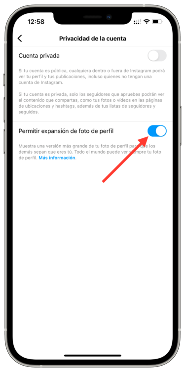 Desactivar foto de perfil de Instagram 1