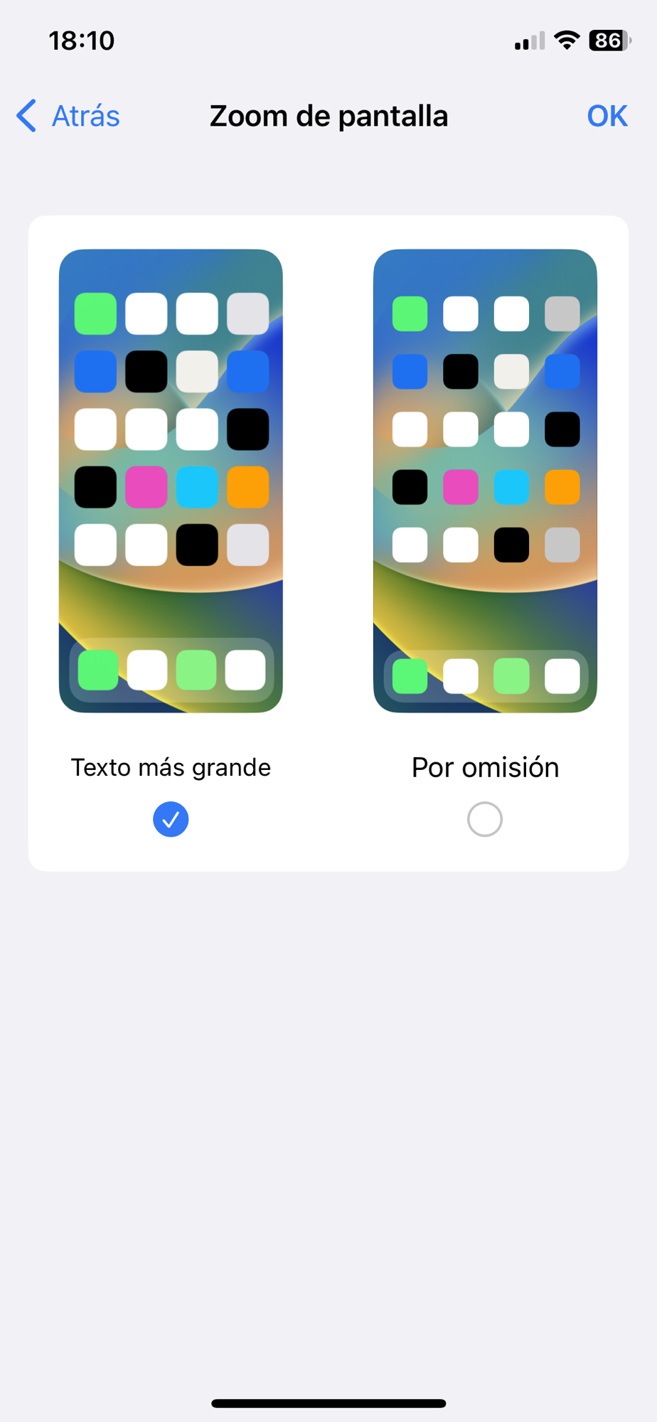 Zoom de pantalla Zoom de pantalla