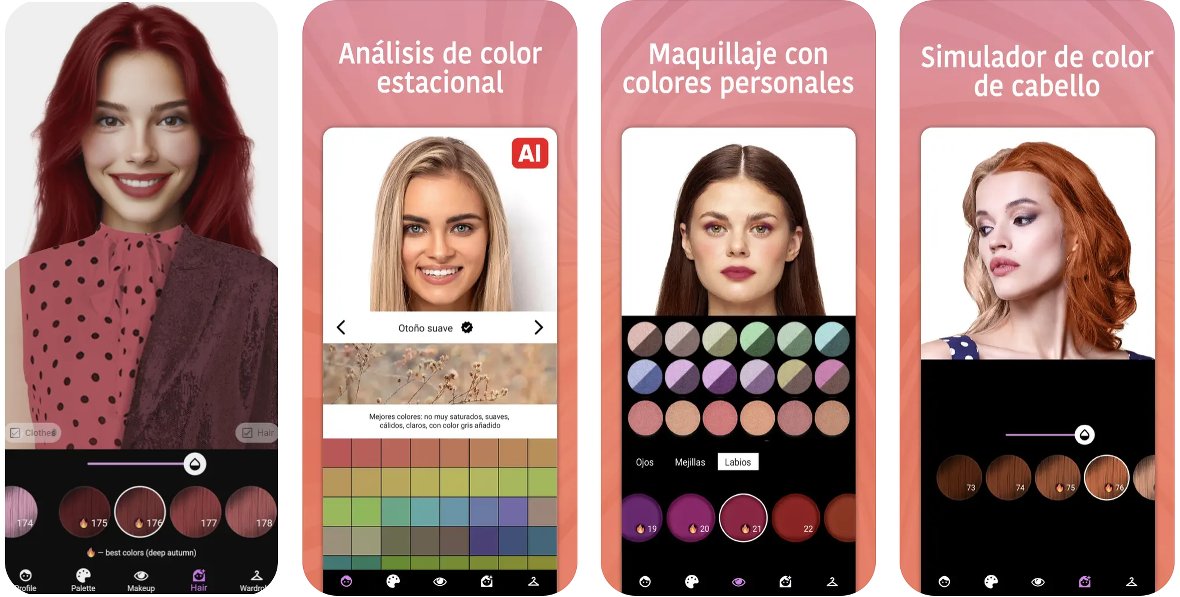 App de maquillaje y cambiar color pelo