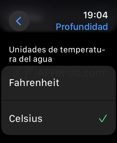 Unidades temperatura agua Apple Watch