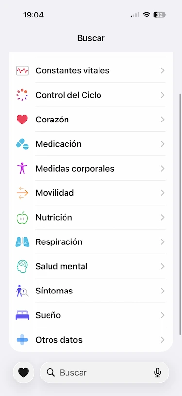 App Salud de iOS