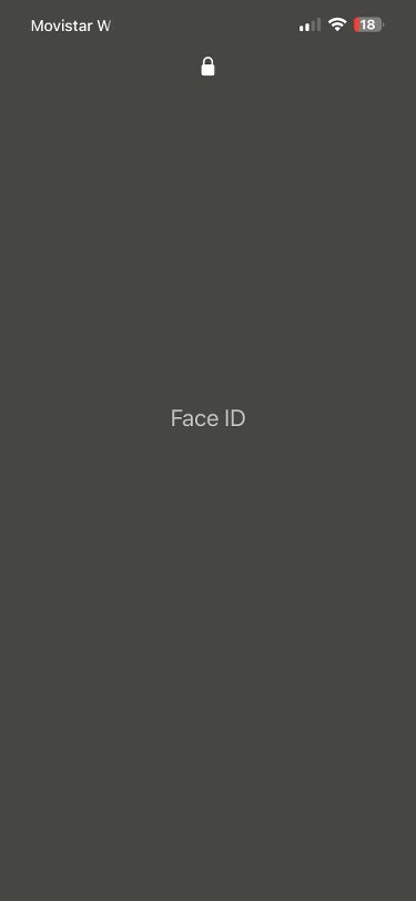 Pantalla de desbloqueo del Face ID Pantalla de desbloqueo del Face ID