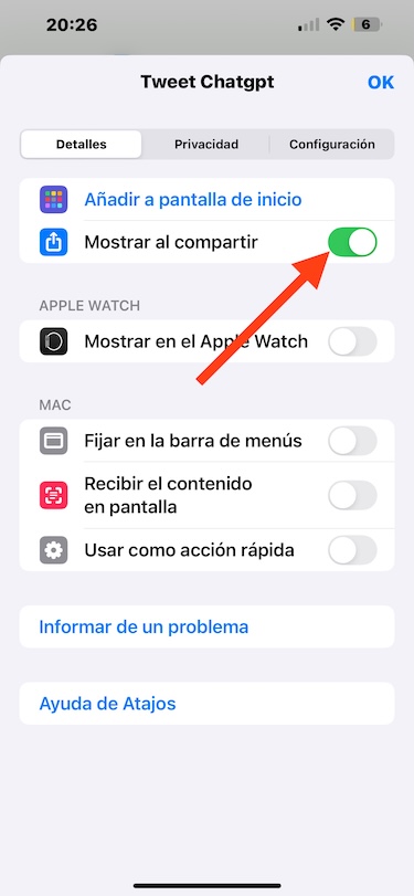 Atajo para resumir texto en iPhone