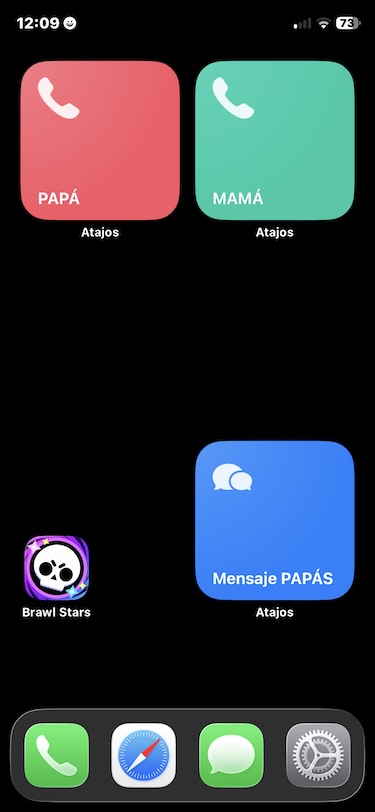 Pantalla de inicio del iPhone de mi hijo
