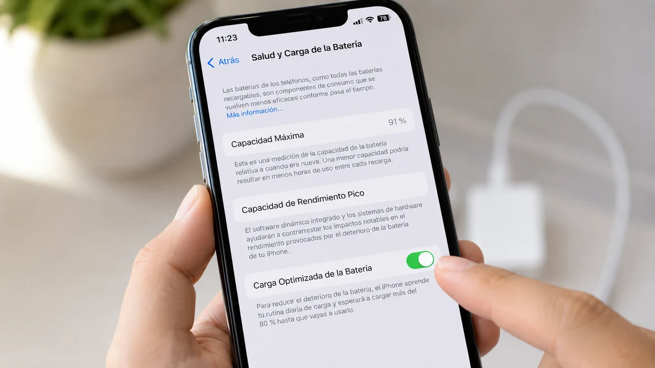 Salud y carga de la batería del iPhone